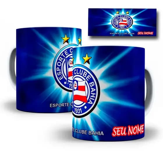 Caneca Porcelana Esporte Clube Bahia Personalizada Com SEU NOME