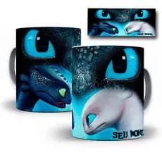 Caneca Porcelana Como Treinar seu Dragão Personalizada Com SEU NOME
