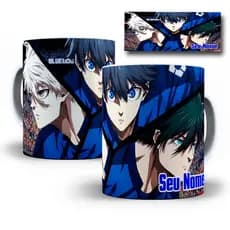 Caneca Porcelana Anime Blue Lock Personalizada com Seu Nome
