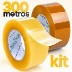 Kit Fitas Adesivas Para Embalagem Durex Transparente 300m e 200m Presente Resistente