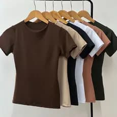 Kit 3 Blusa Manga Curta Suplex Feminina Básica Elegante Tendência Verão