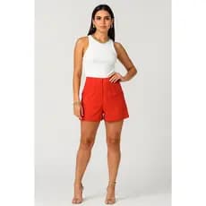 Short Alfaiataria Confortavel Shortinho Feminino Com Ziper Promocional