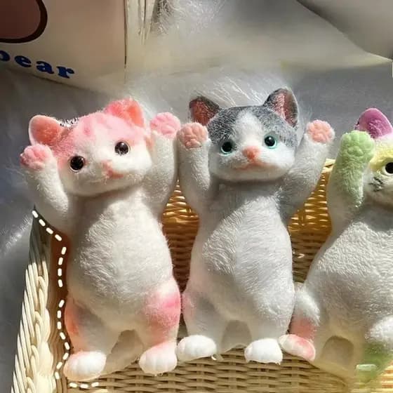 Brinquedo De Apertar De Gato SEMIN , Alívio De Inquietação De Desenho Animado Para Estresse , Superfície De Pelúcia Maci