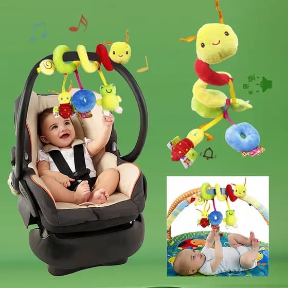Brinquedo Espiral Do Berço Da Centopéia Com Chocalho , Macio Conforto Carrinho De Bebê , Para Presentes Recém-Nascidos C