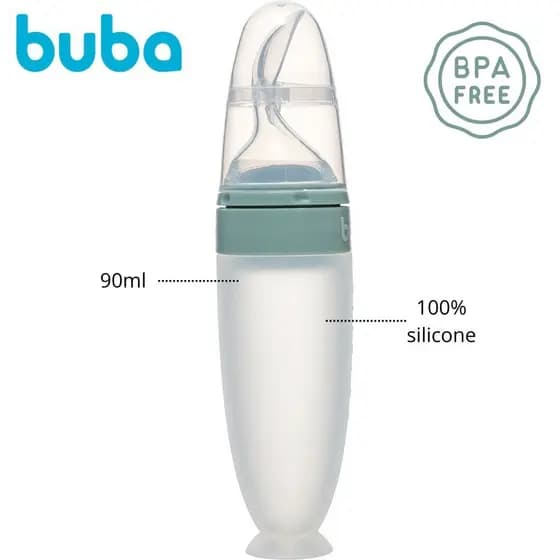 Colher Dosadora em Silicone Com Ventosa Verde 18881 Buba