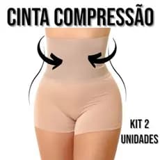 kit 2 Short Modelador Cinta Compressão Segunda Pele Redutora De Medidas Bermuda Feminino Confortável