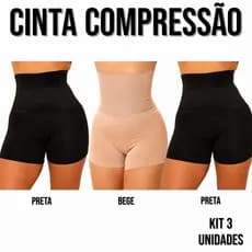 Kit 3 Bermuda Modeladora Cintura Alta Anágua Plus Size Redução De Medidas Pós Parto Short Conforto