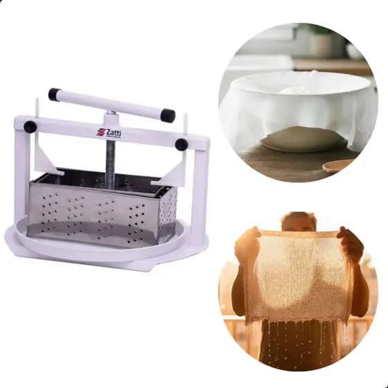Máquina de Prensa Queijo Artesanal Retangular/Redonda + Tecido filtrar Queijo tudo na sua Casa
