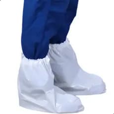 Bota Plástica Branca Chuva Motoboy Proteção Calçado Com Elástico Prevemax - 300 unidades