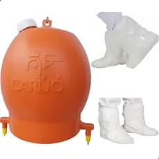 Kit Bebedouro Aves Granja Tipo Nipple Reservatório 5 L + 10 und Bota Plástica