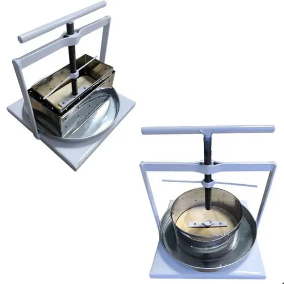 Prensa de Queijo Retangular/Redonda Forma Inox + Cloreto de Cálcio 200ml + Coagulante 200ml Para Queijo Caseiro