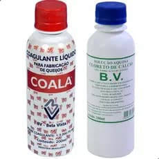 Coagulante Líquido fabricação de queijos Coala 200 ml + Cloreto de Cálcio 200ml