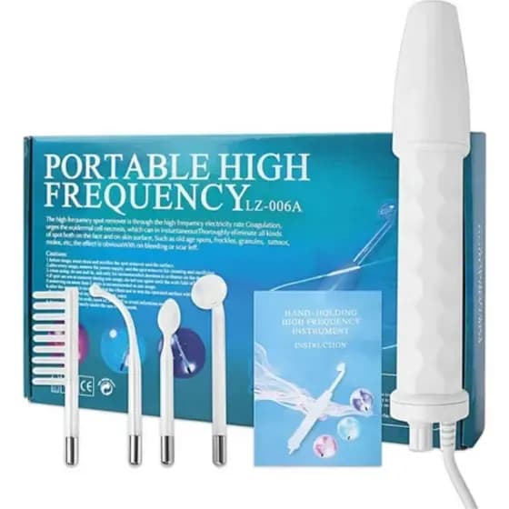 Aparelho Alta Frequência Portátil Tratamento de Pele Facial e Capilar Removedor de Acne Cravos