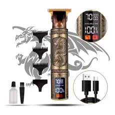 Máquina Dragão Profissional LED Premium Sem Fio para Cabelo e Barba