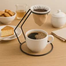 Coador De Café Mini Individual Com Suporte Black Preto Suporte Para Café Coador De Pano Reutilizável