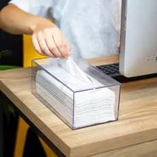 Caixa Porta Luvas Toucas Lenços de Papel Papel Interfolhado de Acrílico Transparente Hospitalar
