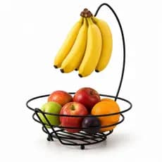 Fruteira Banana Bananeira Organizador de Frutas Suporte para Banana Cesto Aramado Fruteira de Mesa