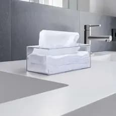 Caixa Porta Lenços de Papel, Toucas, Luvas ou Papel Interfolhas de Acrílico Transparente