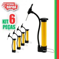 kit 6 Mini Bombas de Ar Manual Bicicleta Portátil