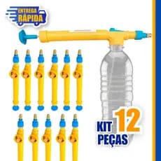 Kit 12/6 Pulverizador E Borrifador Para Garrafa Pet Manual Spray Para Jardinagem Adaptável Multiuso