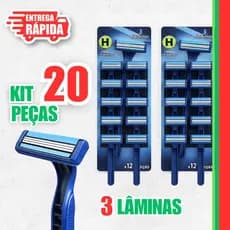 20 Prestobarba Barbeador Aparelhos Barbear 3 Lâminas Com Fita Lubrificante Barbeado Descartável PROMO