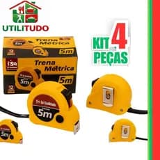 4/2 Peças de Trena 5 Metros x 24 mm de Metal c/ Trava Freio Manual, Aferição das Medidas