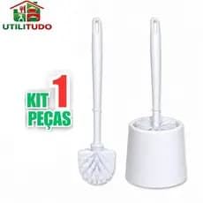 1 Escova Sanitária Para Limpeza Vaso Banheiro Com Suporte Plásticos