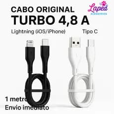Carregador Rápido Turbo TIPO C | IPHONE OU ANDROID  H'maston4.8A 1 Metro | ENVIO IMEDIATO