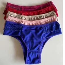 Kit com 15 calcinha conforto renda tecido macio linda para o dia a dia