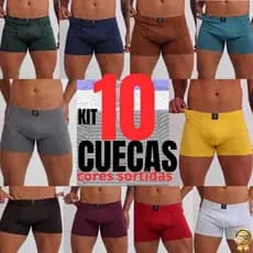 Kit/c 10 Cuecas Boxer Microfibra Box Conforto nas Pernas Leve Fria Elegante Elástico Embutido Premium Original Veste Bem