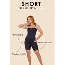 Kits com Shorts Segunda Pele com Renda Anágua Confortável Elegante Leve Tecido Microfibra Sensual