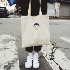 Nova bolsa de lona fofa e moderna para homens e mulheres, estilo artístico e fresco, bolsa de compras para estudantes un