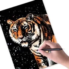 Pintura Criativa de Animais em Papel Raspadinha A4, DIY Artesanal, Papel Raspadinha Colorido para Crianças, Brinquedo Ed
