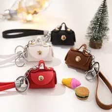 Porta-moedas criativo em couro PU, mini bolsa de armazenamento, acessório para bolsa, chaveiro criativo, pequeno present