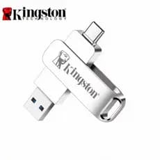 Kingston Rotary OTG 2 Em 1 Driver De Metal 8GB 16GB 32GB 64GB 128GB 2TB Unidade Flash USB Multifuncional Portátil