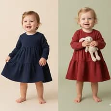 Vestido Lanzinha Premium Respirável e Macia Manga Longa Infantil Menina