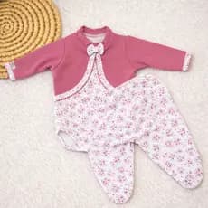 Kit Saída Maternidade Conjunto Roupa Bebê Menina Body Casaquinho Manga Longa e Calça