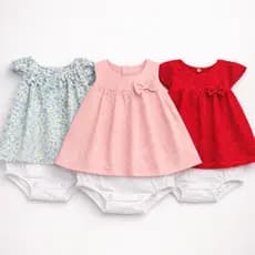 Body Vestido Fresco Algodão 0-9 Meses Elegante Bebê Menina
