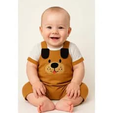 conjunto macacão jardineira para bebê menino 2 pçs bordado cachorrinho macacão masculino jardineira