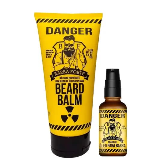 Kit Barba Beard Balm Hidratante + Óleo para Barba Danger Barba Forte