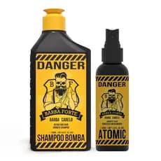 Combo Crescimento Barba Extremo  Linha Danger Shampoo e Tônico Barba Forte