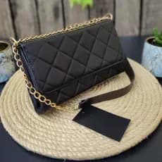 Linda Bolsa Festa Bordada Com Alça Dourada Transversal BF