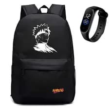 Bolsa Mochila Escolar Infantil Jovem Com 2 Bolso Lateral Porta Garrafinha + Relógio Bj