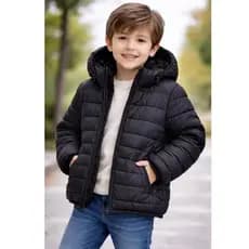 Blusa De Frio Puffer Bobojaco Infantil Unissex Peluciada Com Capuz Removível BJ