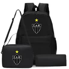 Kit Escolar de Times Mineiro 3 Peças Mochila + Lancheira + Térmica + Estojo Resistente BJ