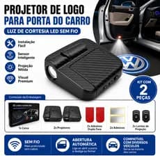1 par Lâmpada LED Sem Fio Para Carro/Projetor De Luz Laser com Marca de Carro Universal Decorativo
