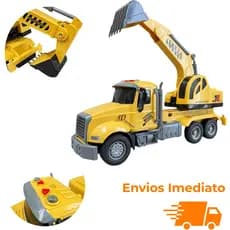 Caminhão de Fricção Som Luzes Brinquedo Construção Guincho Menino