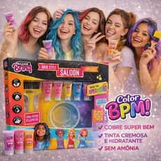 Kit de Tinta Cabelo Infantil Temporária Para Cabelo Colorida Com Brilho + Apliques e Acessórios