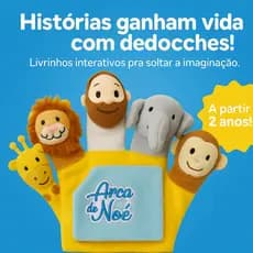 Livro Infantil Interativo darianças Arca de Noé com Dedoche de Pano Livrinho com Fantoches Para C