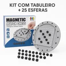 Jogo Xadrez de Tabuleiro Magnético e Portátil - Brinquedo Educativo Infantil